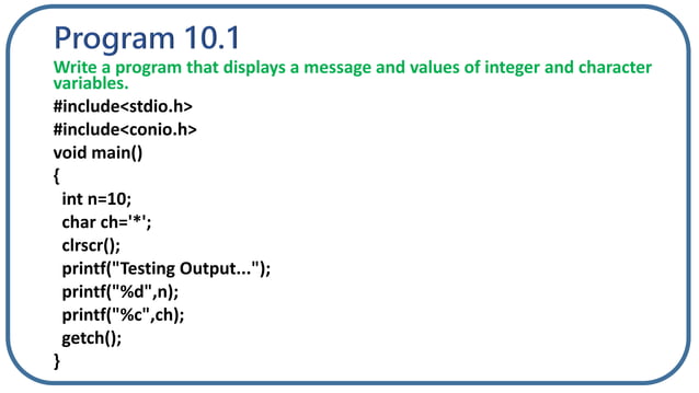 Input and Output In C Language | PPT