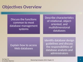 ICT Basis: Managing a DataBase, Discovering Computer | PPTX