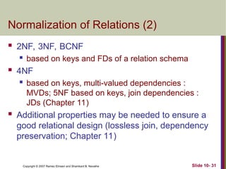 Chapter10in normalization for Data base management system .ppt