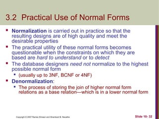 Chapter10in normalization for Data base management system .ppt