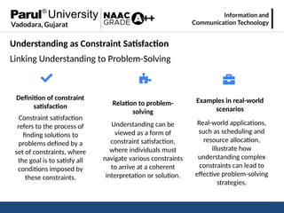 understanding the concepts challenges and constraint satisfaction | PPTX
