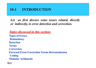 data communication and Error Detection and Correction | PPTX