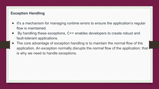 C++ exception handling presentation chapter 10 | PPTX
