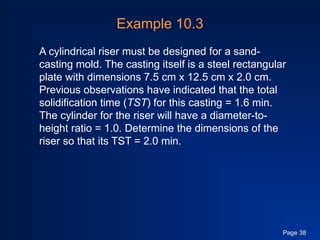 Chapter 10-Casting Techniques in Manufacturing Processess | PPT