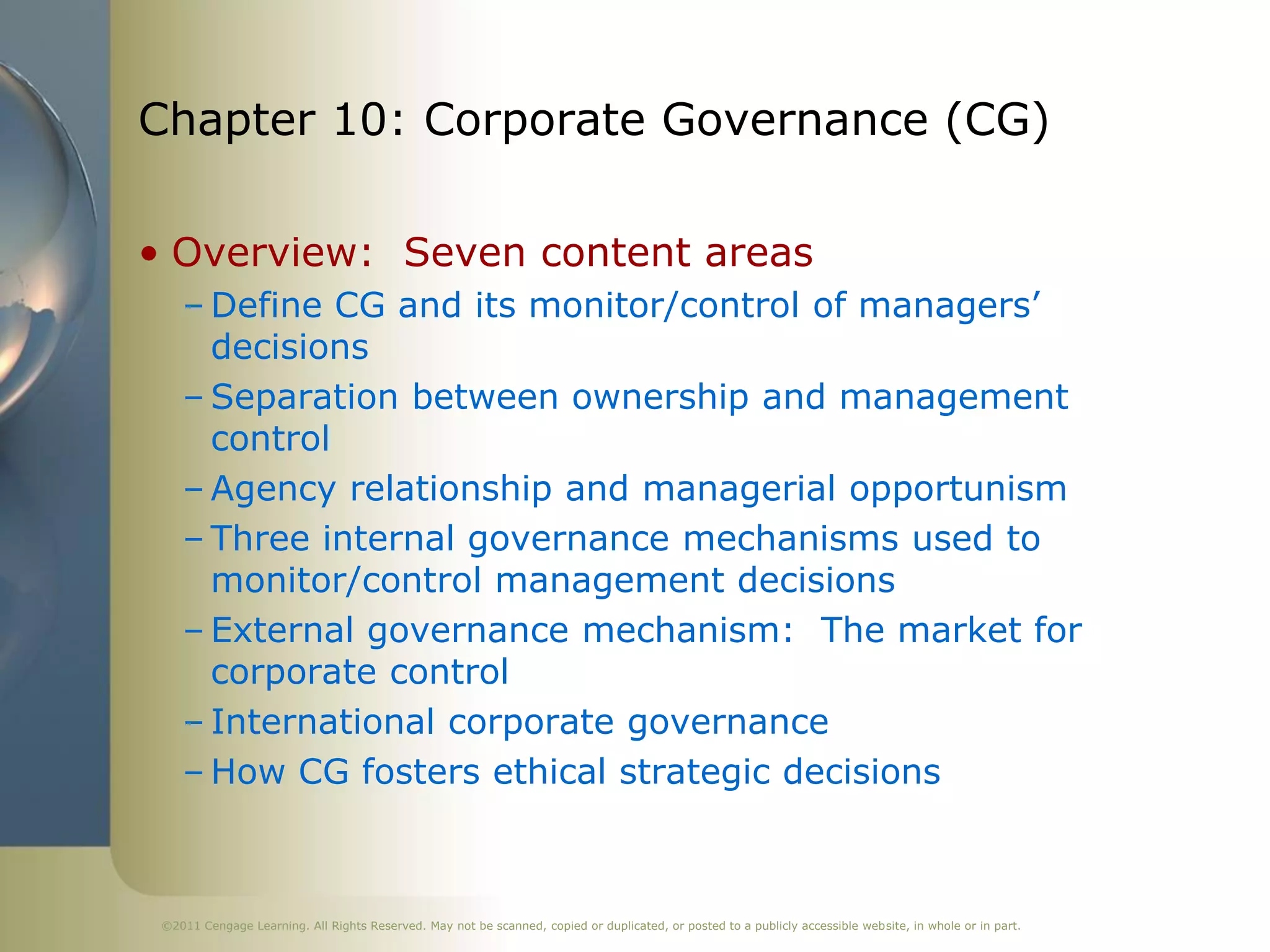 Chapter 10 corporate governance | PDF