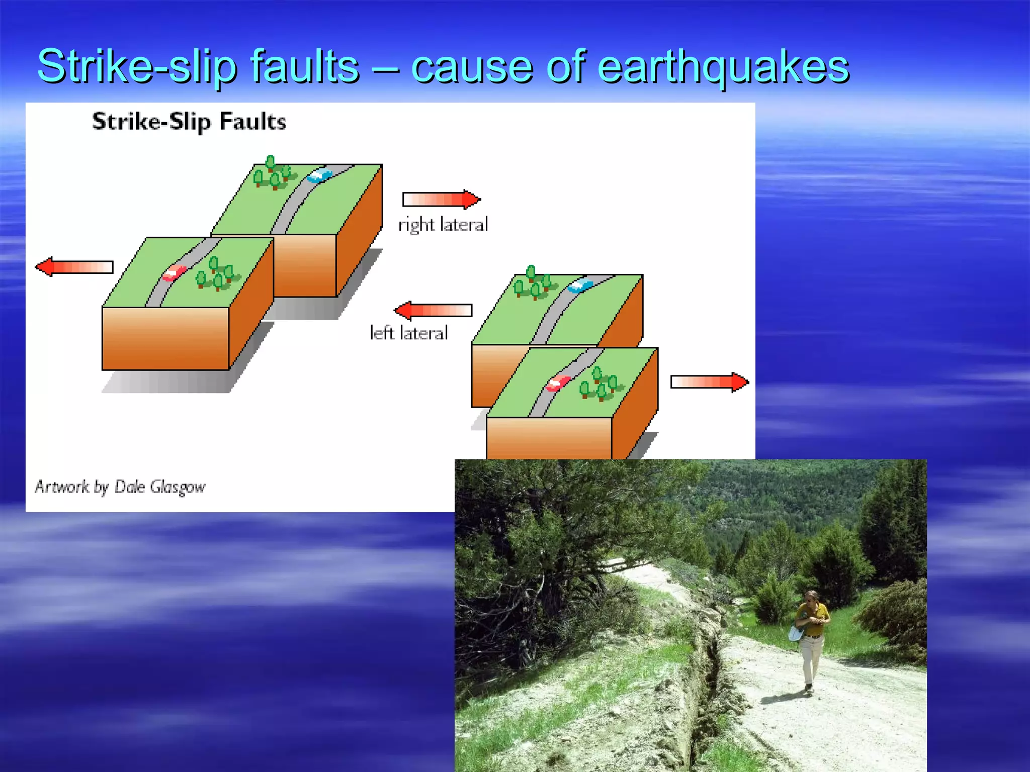Strike-slip faults – cause of earthquakes 