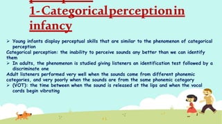 Categorical Perception Example Early Language Acquisition | PPTX
