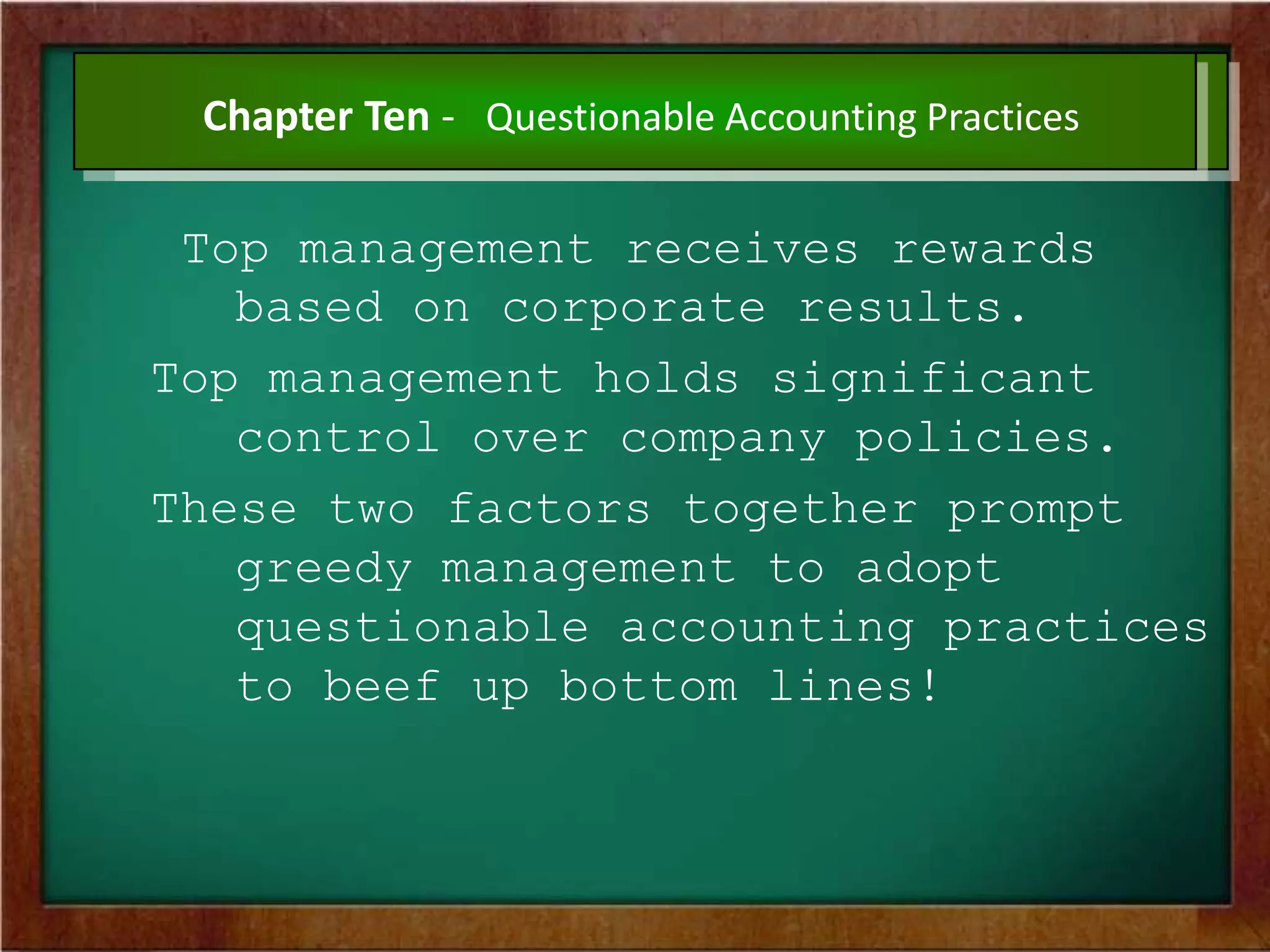 Questionable Accounting Practices | PPTX