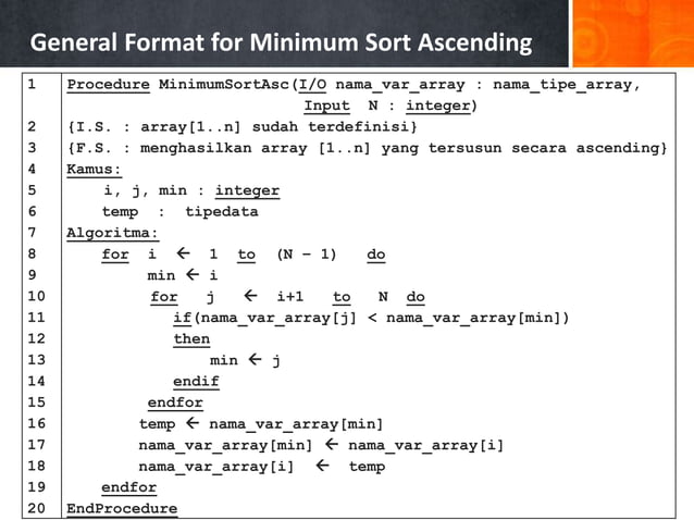 Algorithm and Programming (Sorting) | PPSX | Programming Languages ...