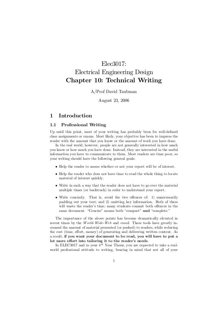 Write technical report
