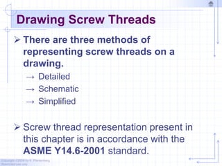 Chapter 10 threads and fasteners - 2010 | PPTX