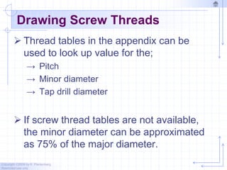 Chapter 10 threads and fasteners - 2010 | PPTX