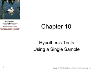Chapter 10 Hypothesis Tests Using a Single Sample 