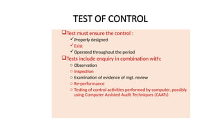 AUDIT AND ASSURANCE - TEST OF CONTROLS - CHP 10 | PPTX