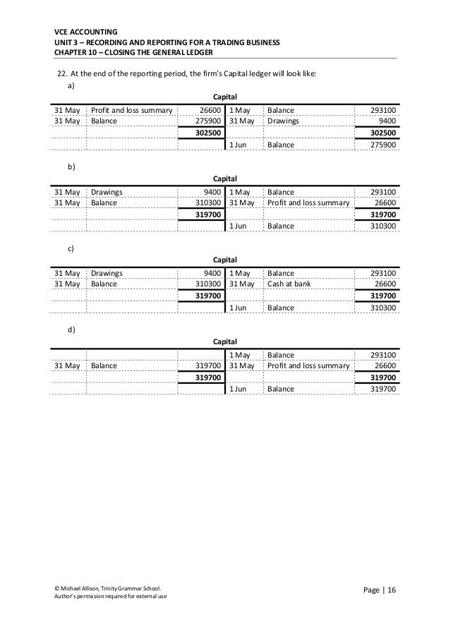 Chapter 10 Closing the General Ledger Test