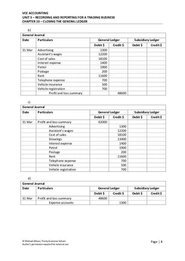 Chapter 10 Closing the General Ledger – Test