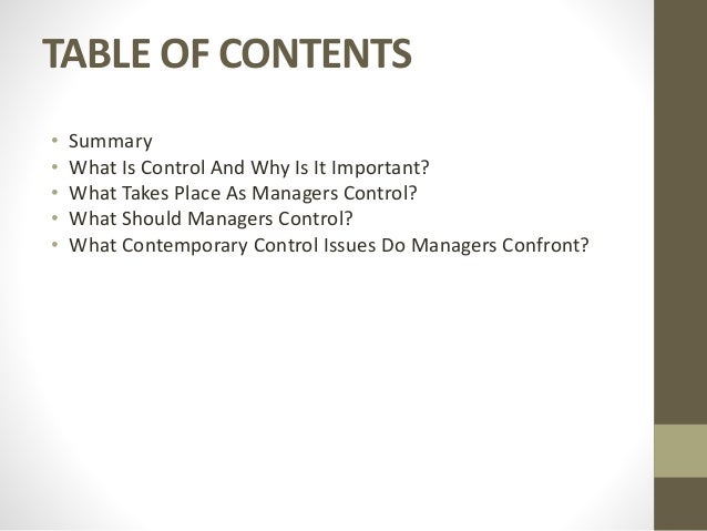 Chapter 10 Controlling