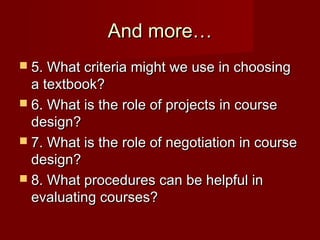 Chapter 10 course design | PPT