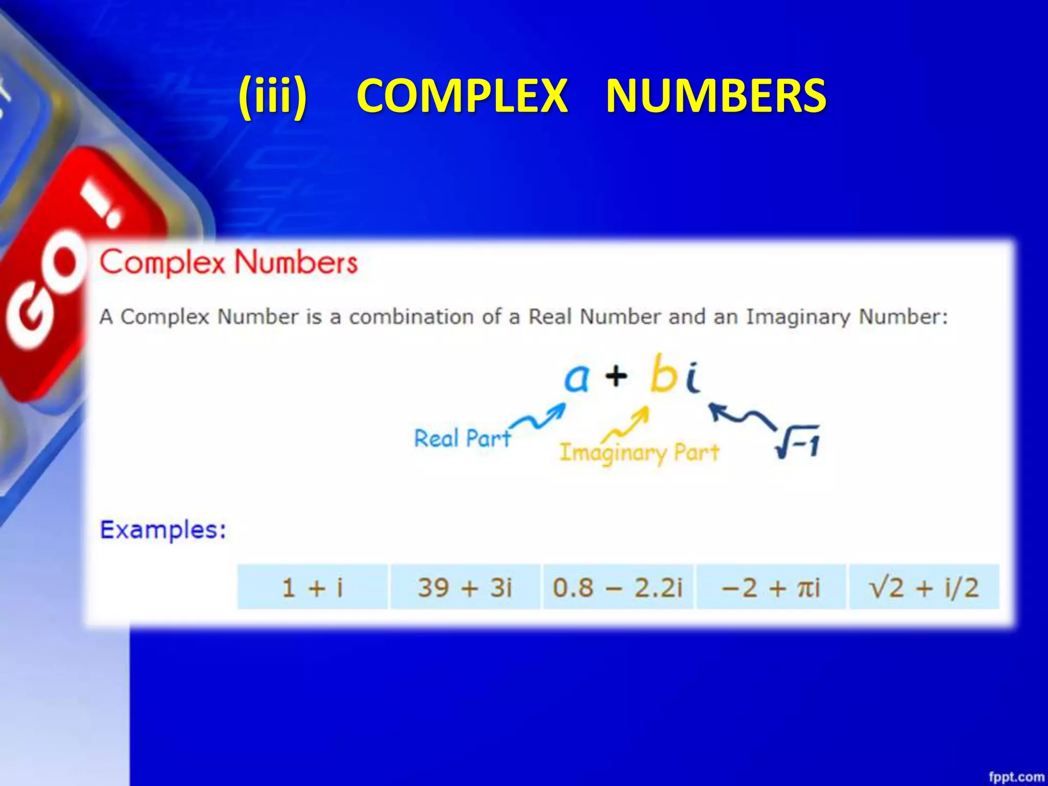 (iii) COMPLEX NUMBERS
 