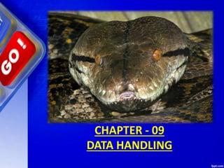 CHAPTER - 09
DATA HANDLING
 