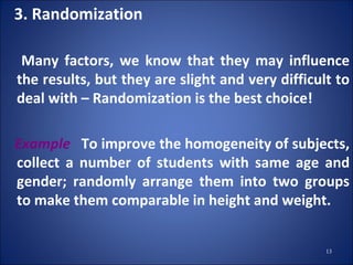 Randomization By Minimization Chapter 10 Design | PPT