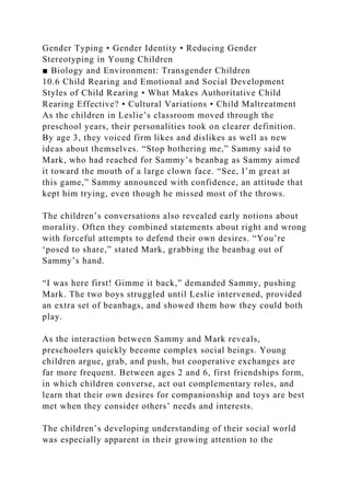 CHAPTER 10 EMOTIONAL AND SOCIAL DEVELOPMENT IN EARLY CHILDHOODMy.docx