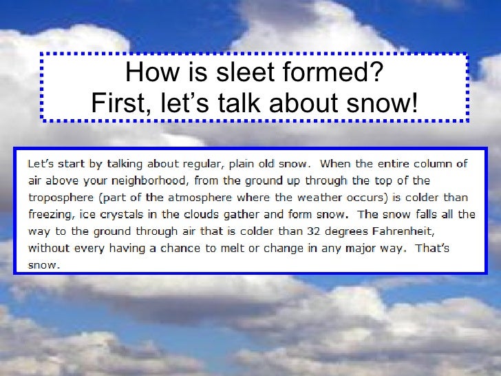 chapter 10 lesson 5 clouds and precipitation how does sleet form