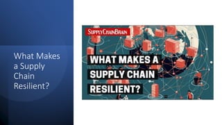 What Makes
a Supply
Chain
Resilient?
 