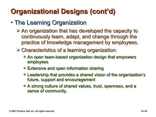 Chapter 10 Organizational Structure And Design Ppt10 | PPT