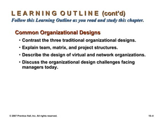 Chapter 10 Organizational Structure And Design Ppt10 | PPT