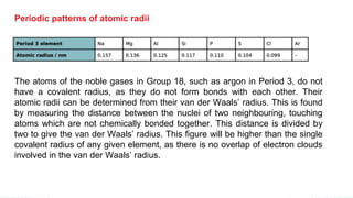 Radii Pattern Chapter 10 Periodicity - chemical reaction | PPTX