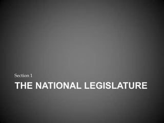 THE NATIONAL LEGISLATURE
Section 1
 