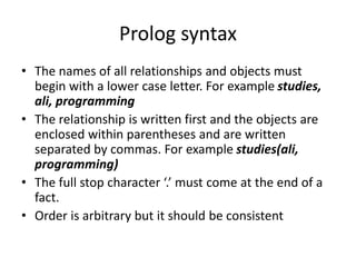 ProLog (Artificial Intelligence) Introduction | PPTX | Databases ...
