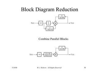 Block Diagram Reduction
Combine Parallel Blocks
5/10/04 M. J. Roberts - All Rights Reserved 50
 