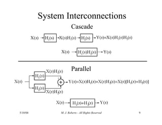 System Interconnections
Cascade
Parallel
5/10/04 M. J. Roberts - All Rights Reserved 9
 