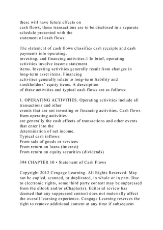 Chapter10Statement of Cash FlowsConsidering the impo.docx