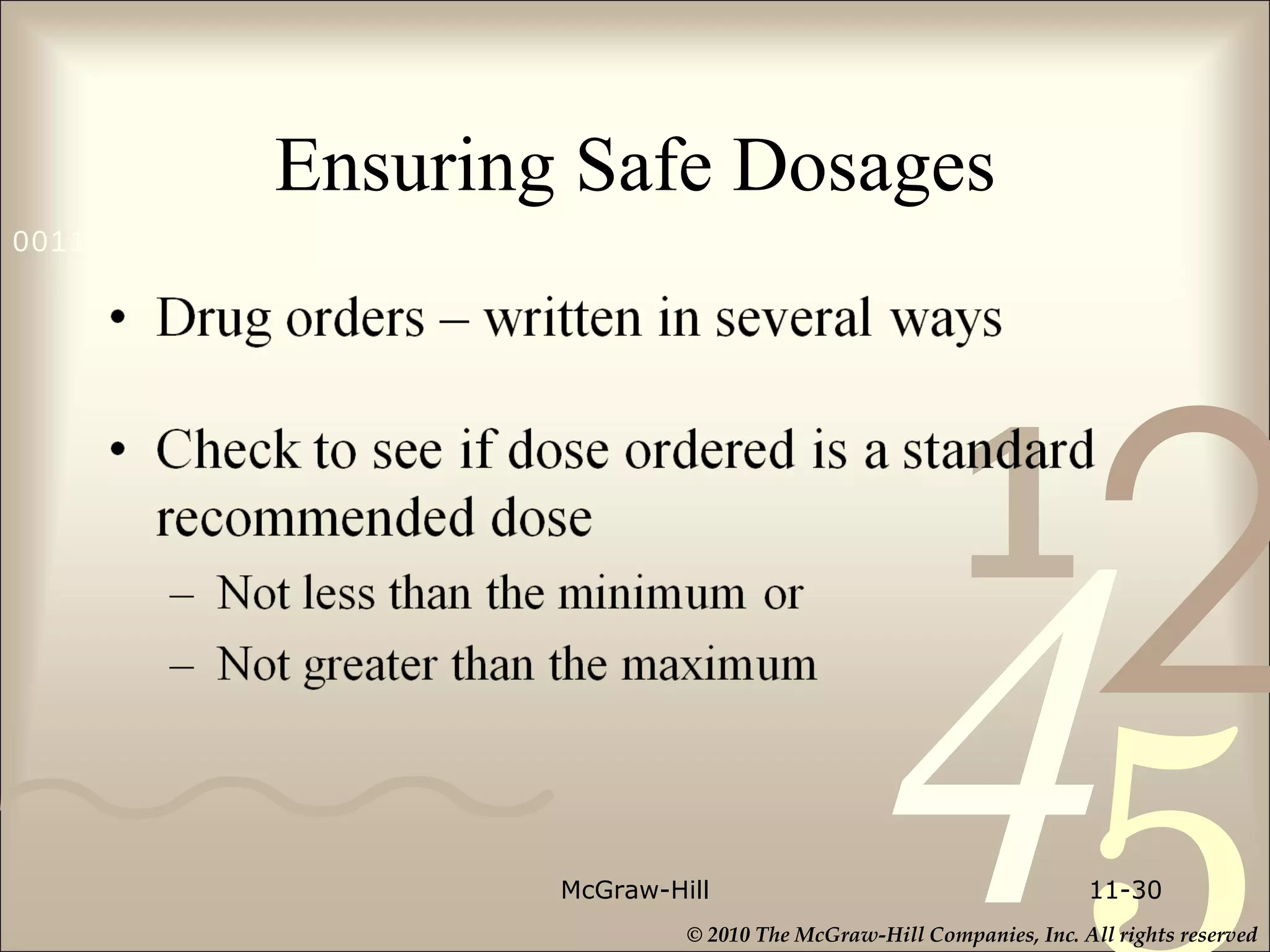 Ensuring Safe Dosages McGraw-Hill 11- 