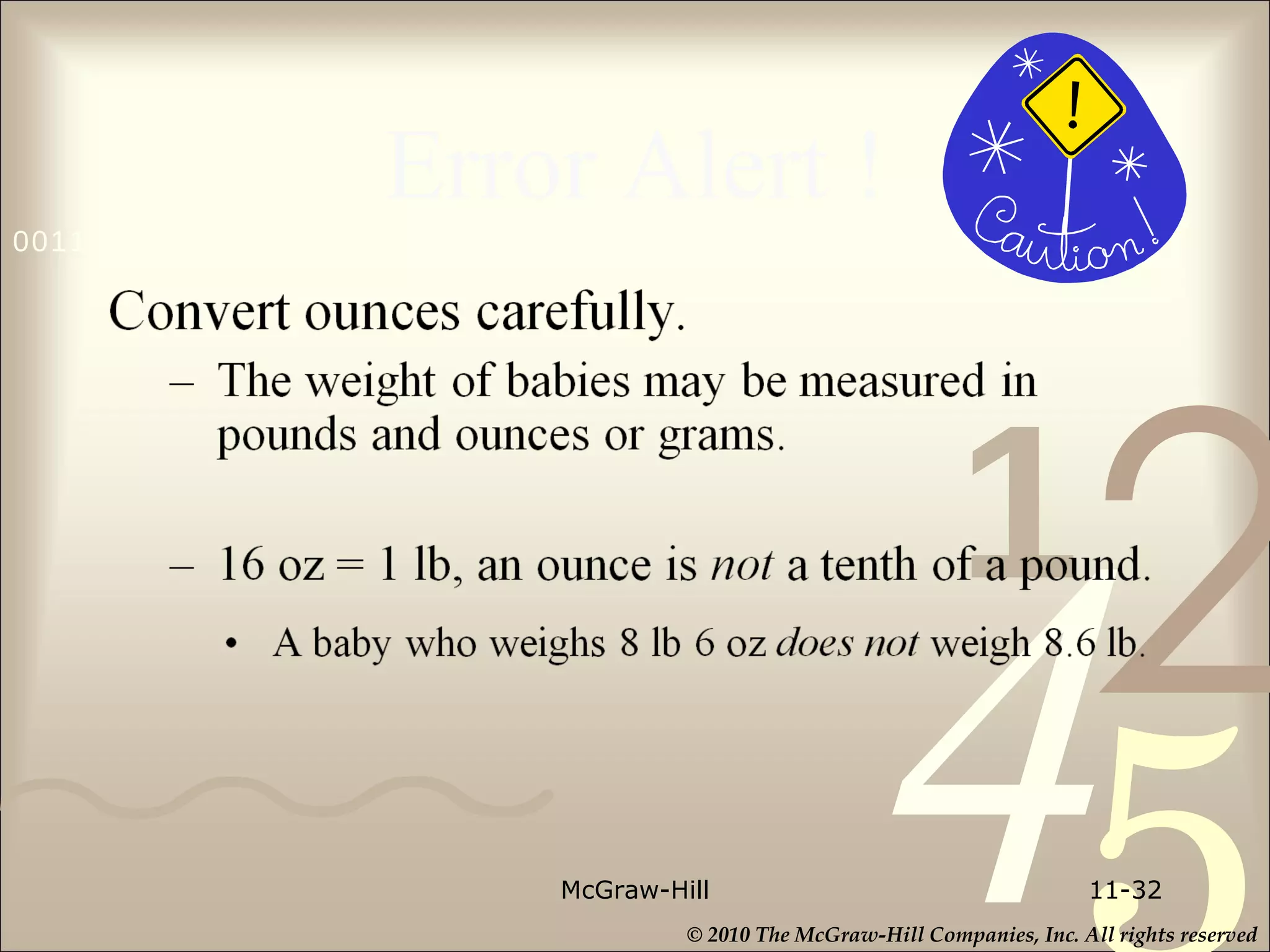 Error Alert ! McGraw-Hill 11- 