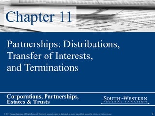 Chapter 11 Partnerships: Distributions,  Transfer of Interests,  and Terminations 