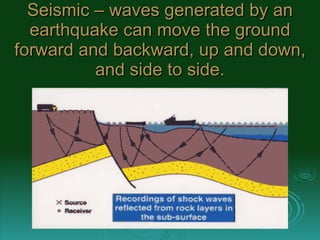 Seismic – waves generated by an earthquake can move the ground forward and backward, up and down, and side to side. 