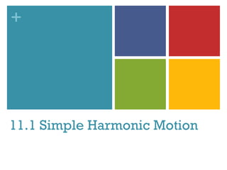 +




11.1 Simple Harmonic Motion
 