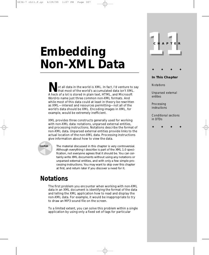 xml bible xml focuses on identifying the format of data not the data itself