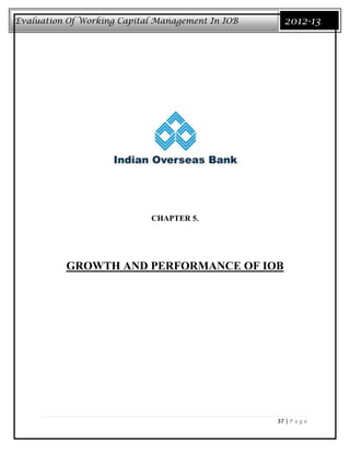 Iob Manager working capital management of iob | DOCX