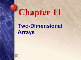 Two-Dimensional
Arrays
Chapter 11
 