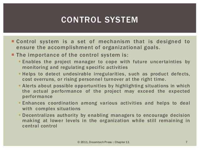 Chapter 11 controlling function of management