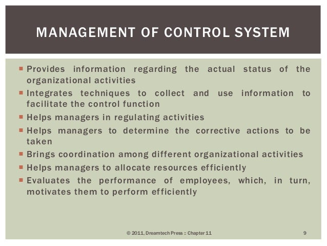 Chapter 11 controlling function of management