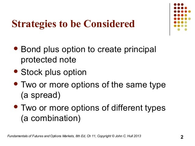 Trading strategies involving options hull
