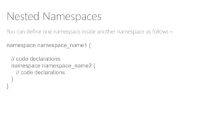 Learn C# programming - Interfaces & Namespaces | PPT