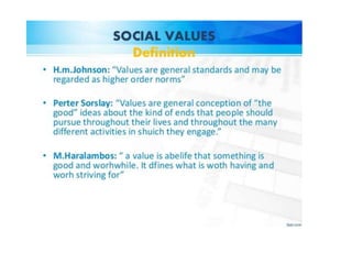 social values and beliefs