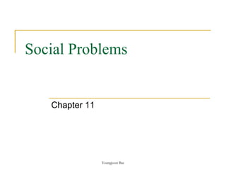Social Problems
Chapter 11
Youngjoon Bae
 